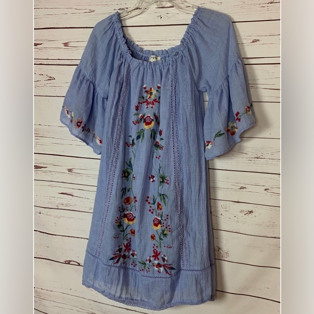 Umgee Indie Folk Embroidered Dress with Lining